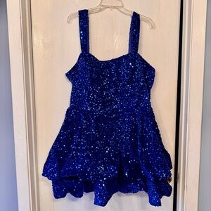 Royal Blue Sequin Homecoming Prom Dress 22W Plus Lace Up Back NWOT